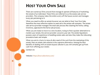 host your own sale