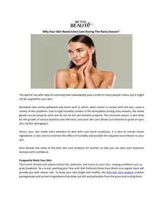 why your skin needs extra care during the rainy