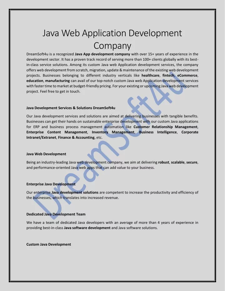 java web application development company