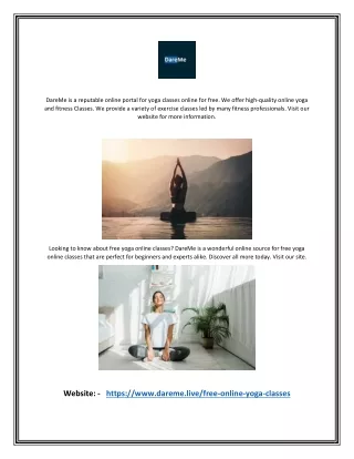 Free Yoga Online Classes | DareMe