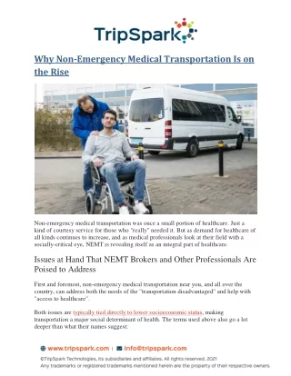 why non emergency medical transportation