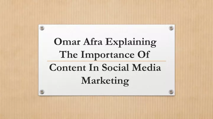 omar afra explaining the importance of content in social media marketing