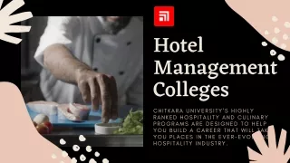 hotel management colleges chitkara university