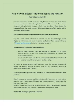 rise of online retail platform shopify and amazon