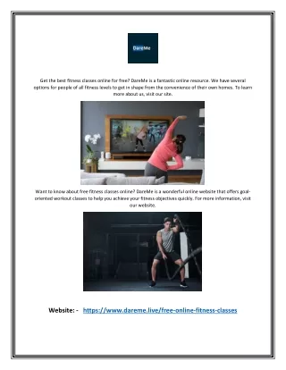get the best fitness classes online for free