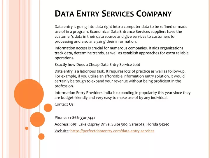 data entry services company