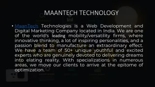 maantech technology
