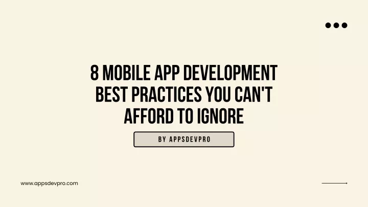 8 mobile app development best practices
