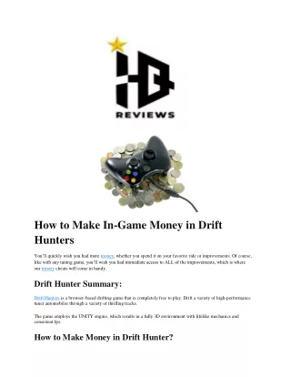 How to Make In-Game Money in Drift Hunters