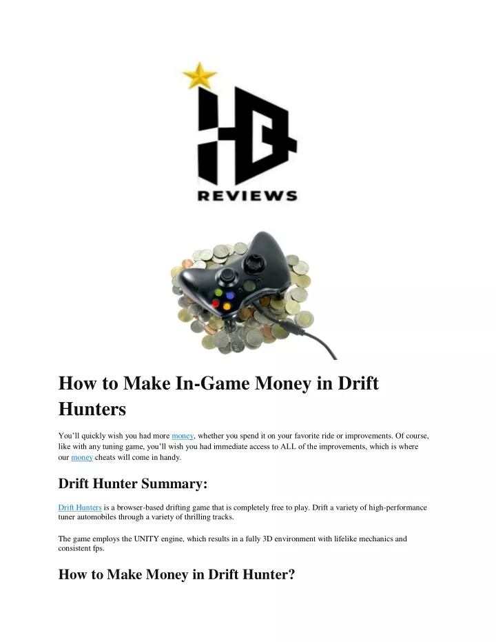 how to make in game money in drift hunters