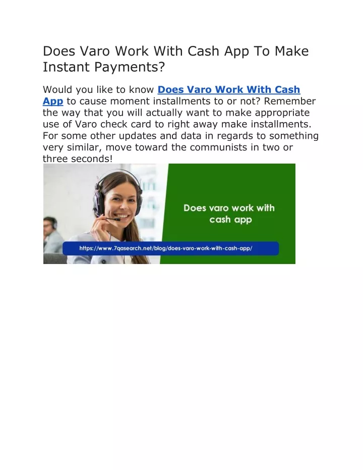 does varo work with cash app to make instant