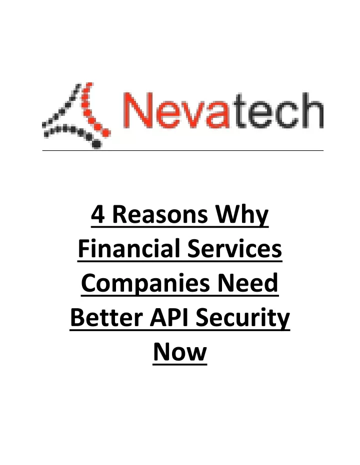 4 reasons why financial services companies need