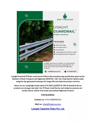 lysaght guardrail w beam crash barrier follows