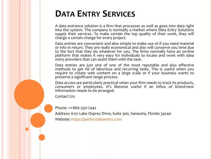 data entry services