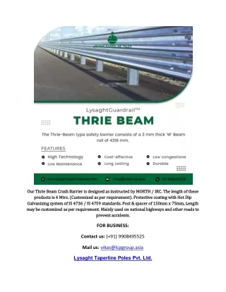 our thrie beam crash barrier is designed