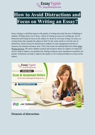 how to avoid distractions and focus on writing