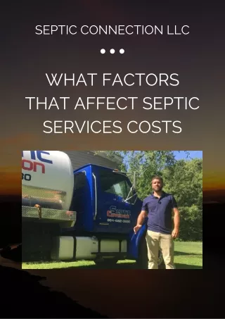 What Factors That Affect Septic Services Costs