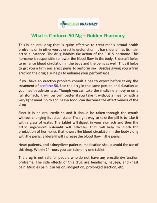 what is cenforce 50 mg golden pharmacy