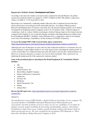 regenerative medicine market