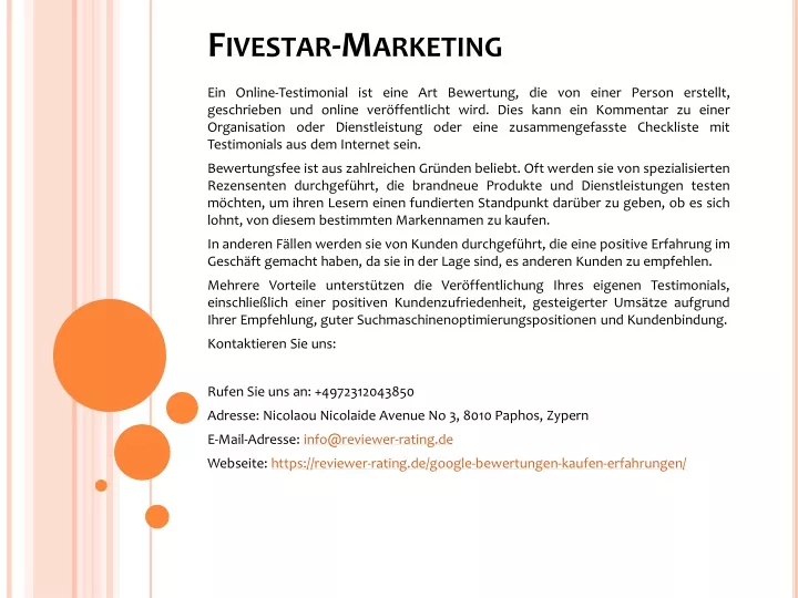 fivestar marketing