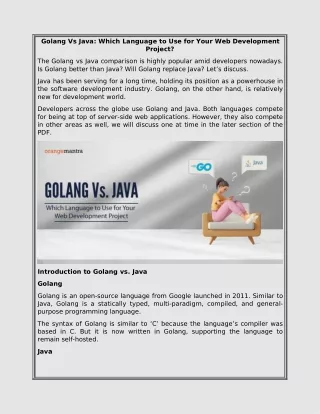 golang vs java which language to use for your