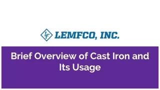 brief overview of cast iron and its usage