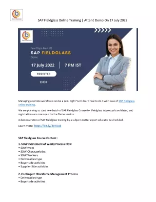 sap fieldglass online training attend demo