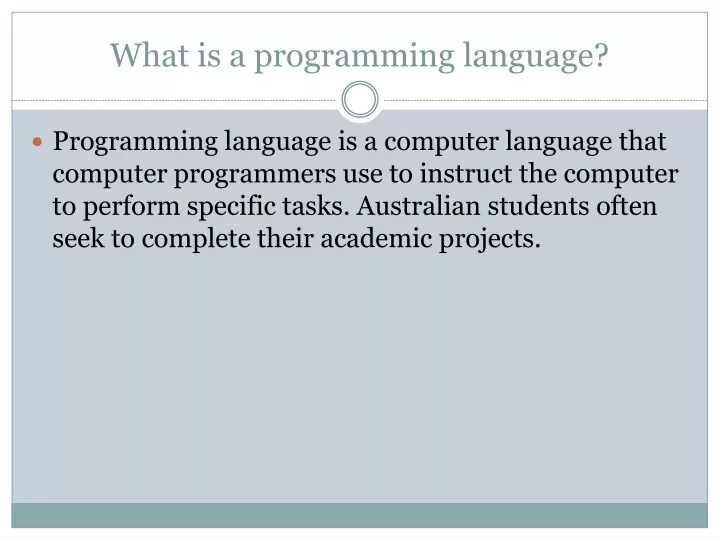 what is a programming language