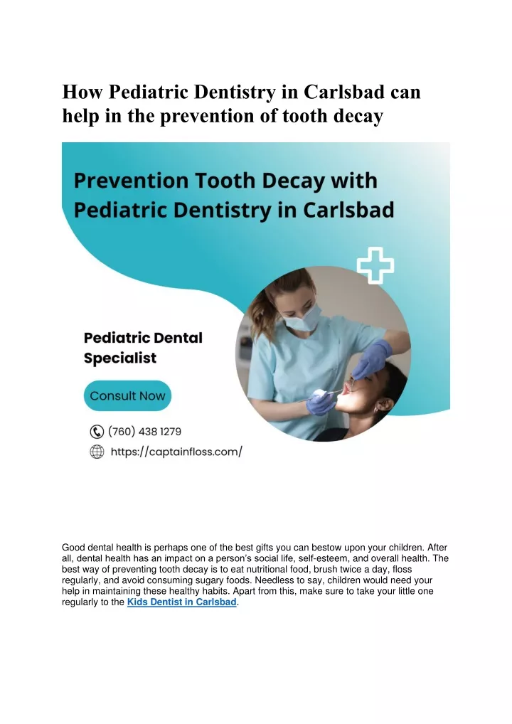 how pediatric dentistry in carlsbad can help