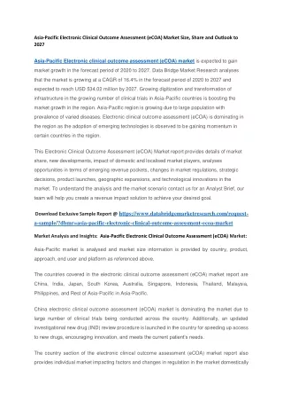 asia pacific electronic clinical outcome