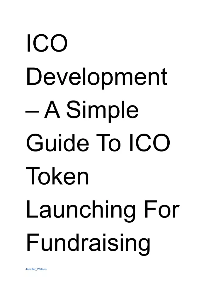 ico development a simple guide to ico token