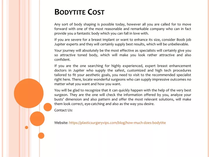 bodytite cost