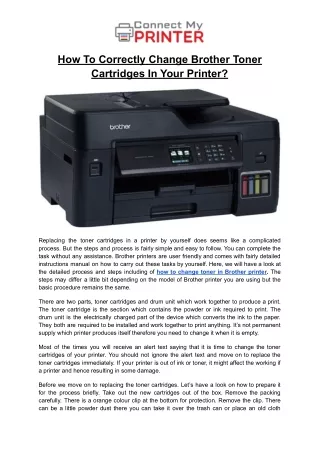 How To Correctly Change Brother Toner Cartridges In Your Printer