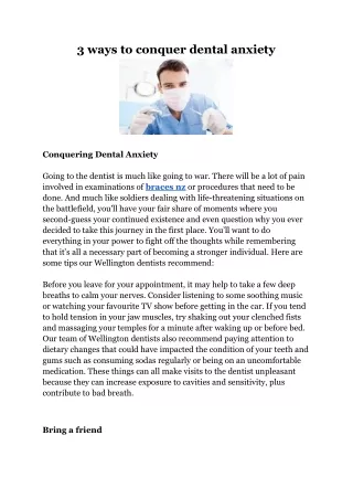 3 ways to conquer dental anxiety