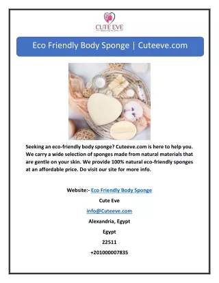 Eco Friendly Body Sponge | Cuteeve.com