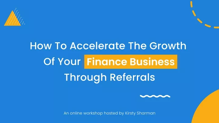 how to accelerate the growth of your finance