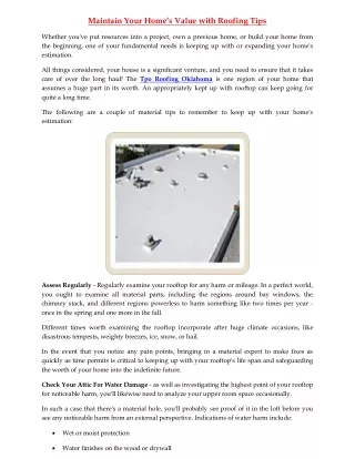 maintain your home s value with roofing tips