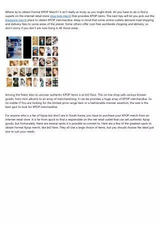 where by to obtain formal kpop merch