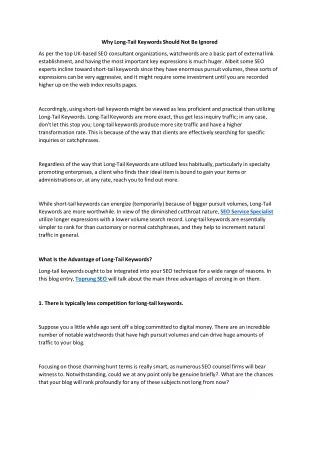 why long tail keywords should not be ignored