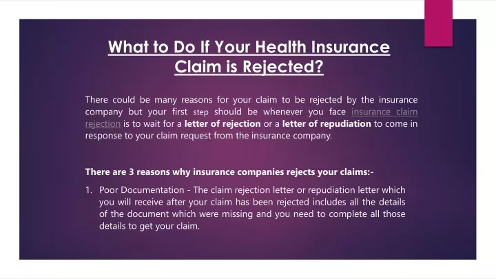 what to do if your health insurance claim