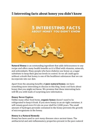 5 Interesting facts about honey you didnt know