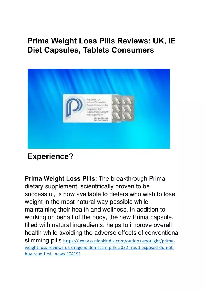 prima weight loss pills reviews uk ie diet