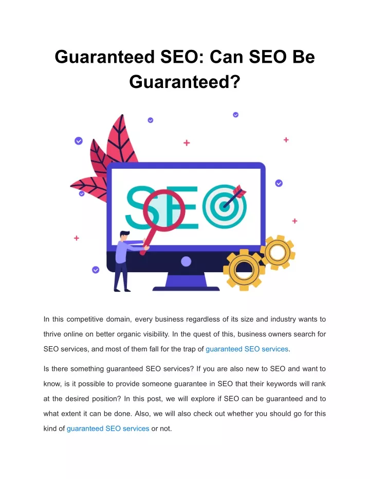 guaranteed seo can seo be guaranteed