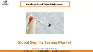 Global Syphilis Testing Market size to reach USD 1.5 Billion by 2028