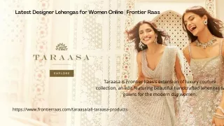 Buy Exclusive Designer Lehengas for Women - Frontier Raas