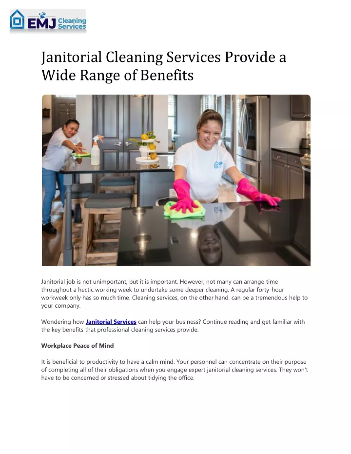 janitorial cleaning services provide a wide range