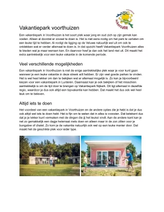 vakantiepark voorthuizen