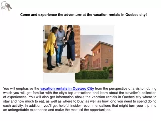come and experience the adventure at the vacation