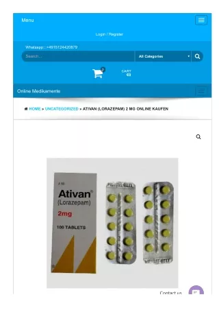 Buy Ativan Lorazepam 2 Mg Online Kaufen