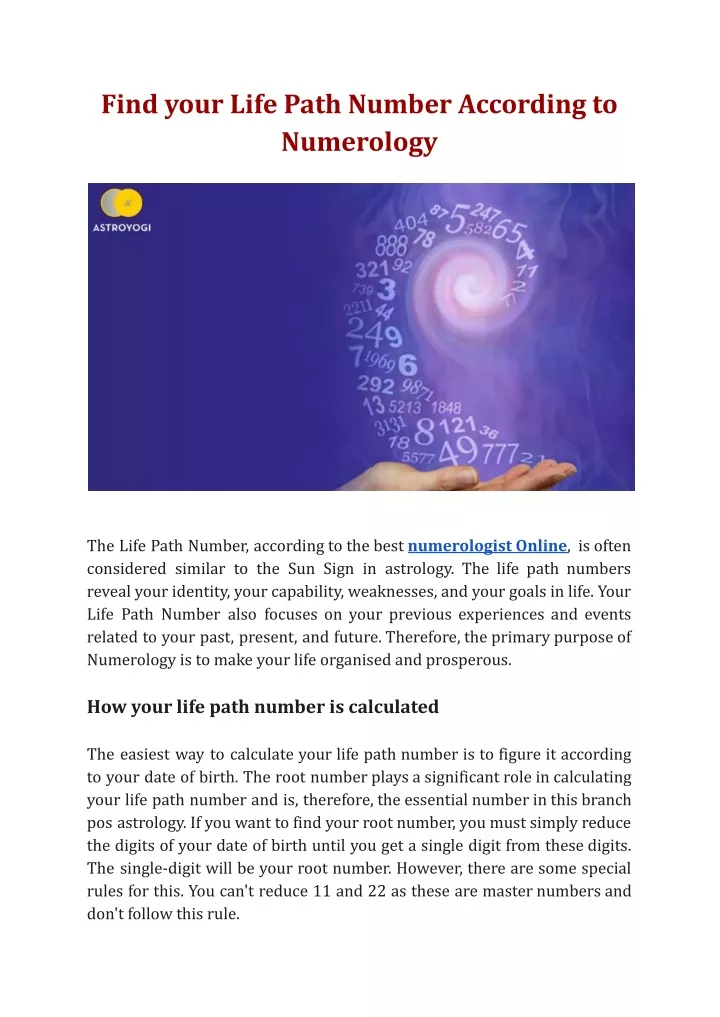 find your life path number according to numerology